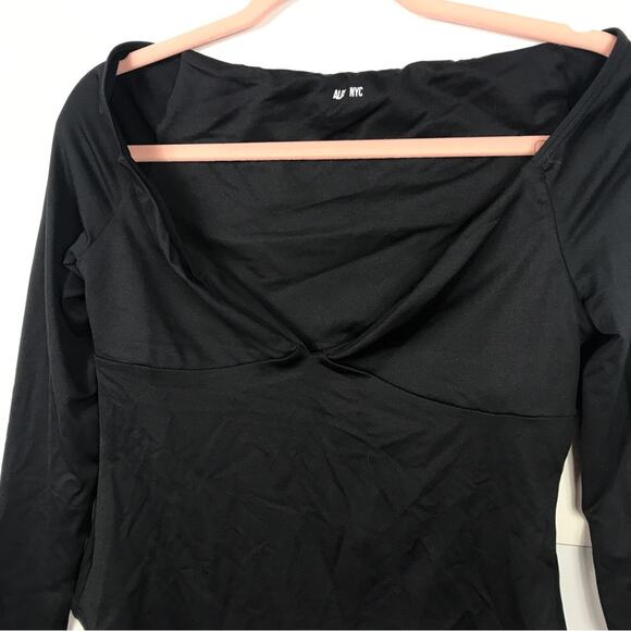 ALIX NYC Jules Boat Neck Long Sleeve Bodysuit Black Large - Picture 7 of 12